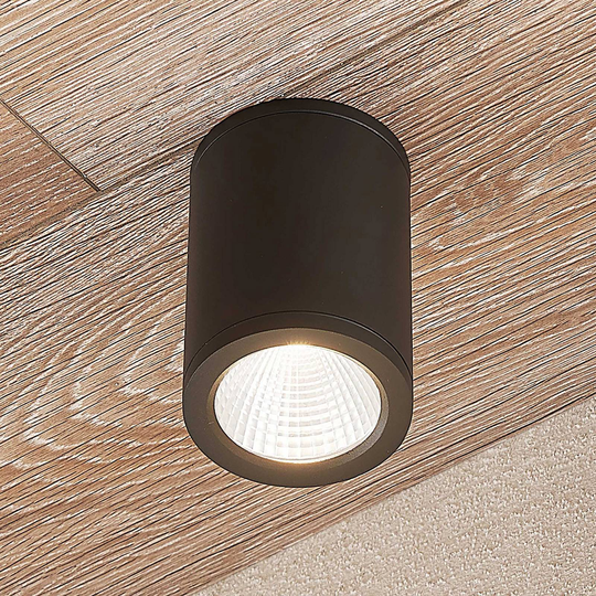 LED-downlight Embla av aluminium IP54, mörkgrå