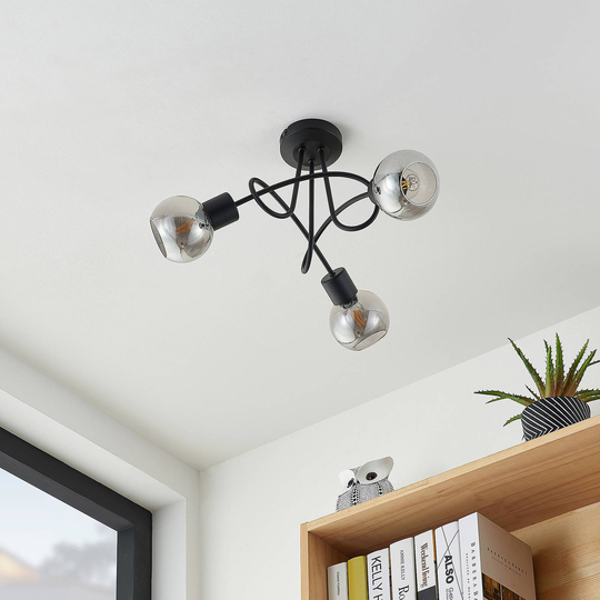 Lindby Eridia takspotlight, svart, 3 lampor