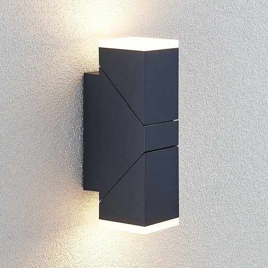 LED-utomhusvägglampa Sally, 2 lampor