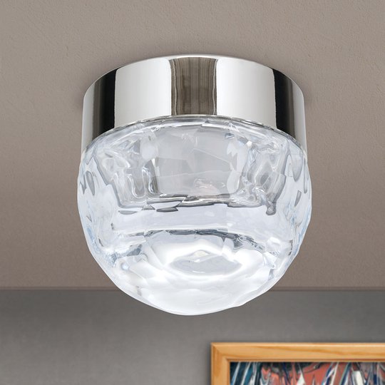LED-taklampa Ball, 1 lampa, nickel, rund