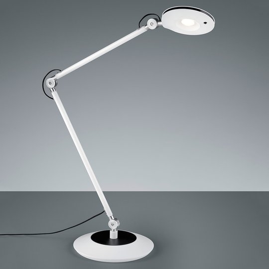 Ledad LED-golvlampa Roderic i vitt