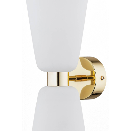 Vägglampa Rita, 2 lampor up/down opal matt/mässing