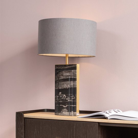 KARE Charleston Marble bordslampa svart