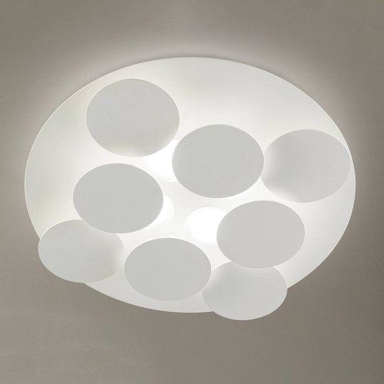 Snövit LED-taklampa Nuvola, justerbar