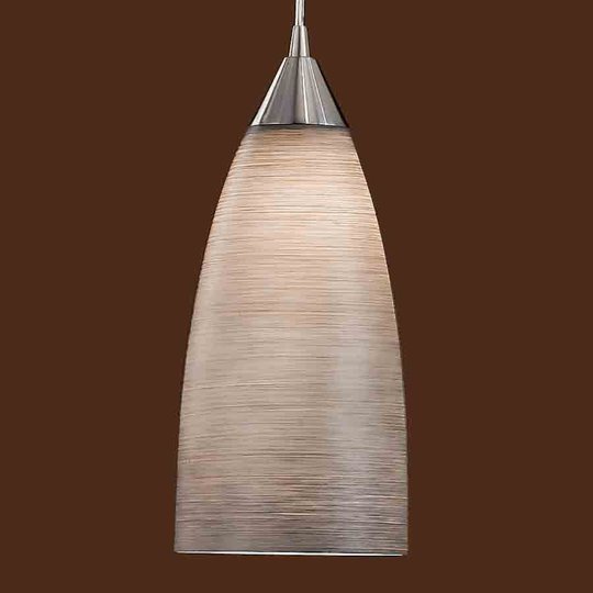 Strimmig glaspendellampa MADINA, D 15 cm brun