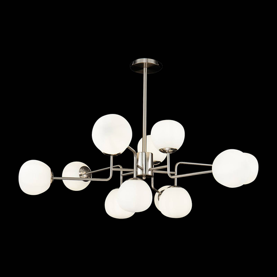 Maytoni Erich ljuskrona 12 lampor nickel/vitt