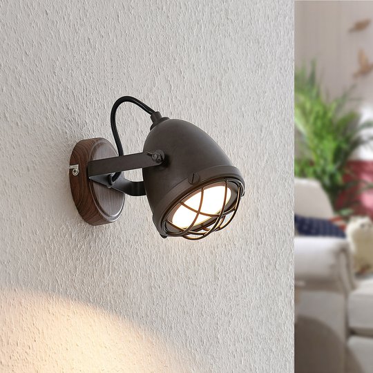 Lindby Adeon LED-takspotlight med galler, 1 lampa