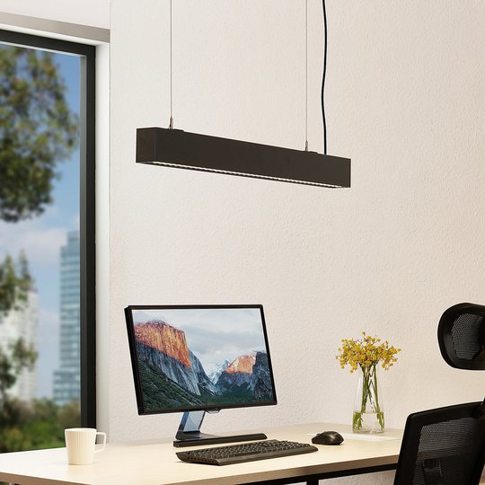 Arcchio Thores LED-kontorshänglampa, 85 cm svart
