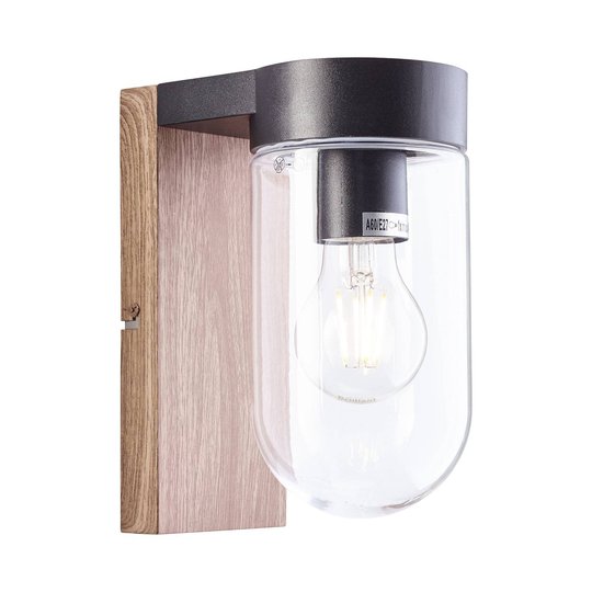 Utomhusvägglampa Cabar in träoptik
