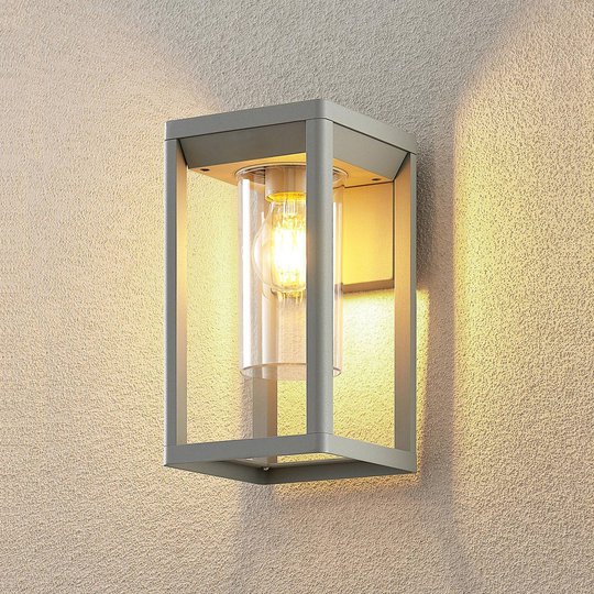 Lindby Estami utomhusvägglampa, silvergrå
