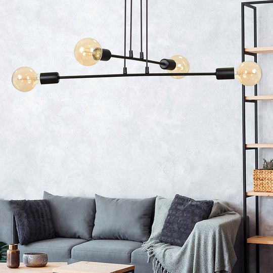Hänglampa Multipo 4, 4 lampor, svart
