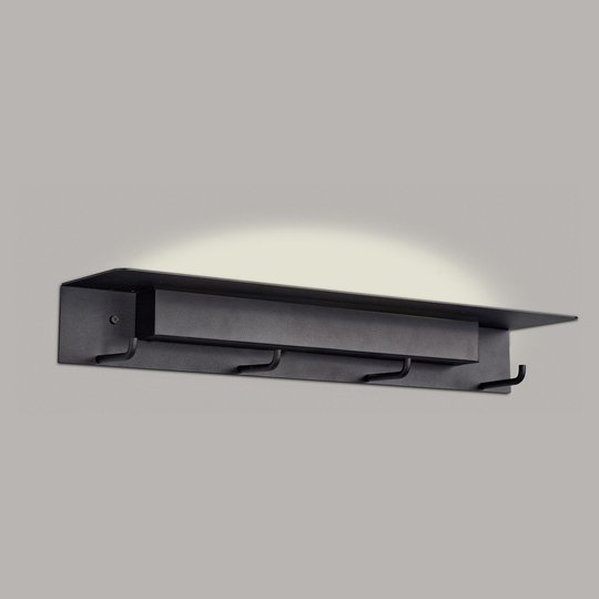 LED-vägglampa Fuerteventura, garderob, svart