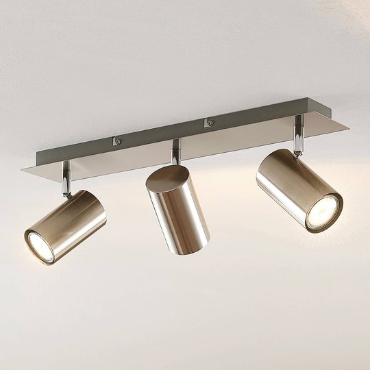 Lindby Joffrey takspotlight, 3 lampor, nickel