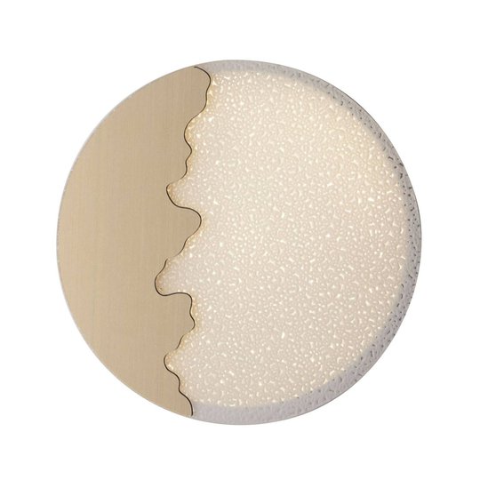 LED-vägglampa Chic, rund, guld/relief, Ø 25 cm