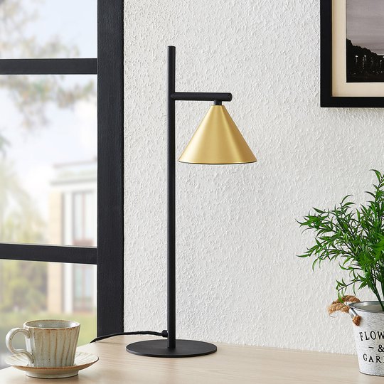 Lucande Kartio bordslampa, mässing