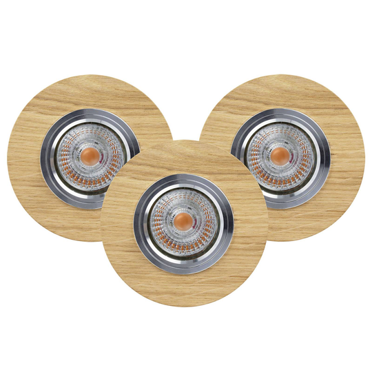 LED-inbyggnadsspot Sirion, Ø 10 cm oljad ek 3-pack