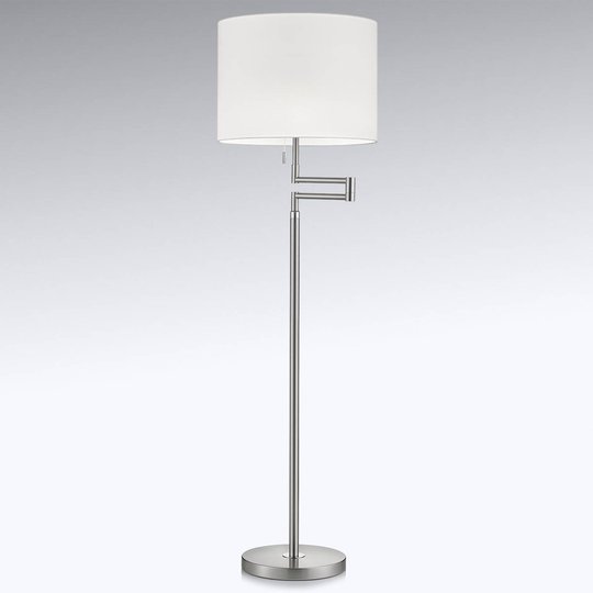 Golvlampa Lilian, LED-dimmer, nickel matt/krom