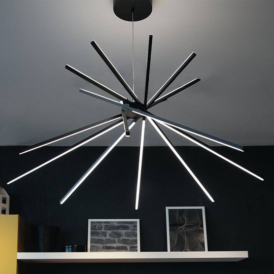 LED-hänglampa Shanghai, 8 lampor 4 000 K svart