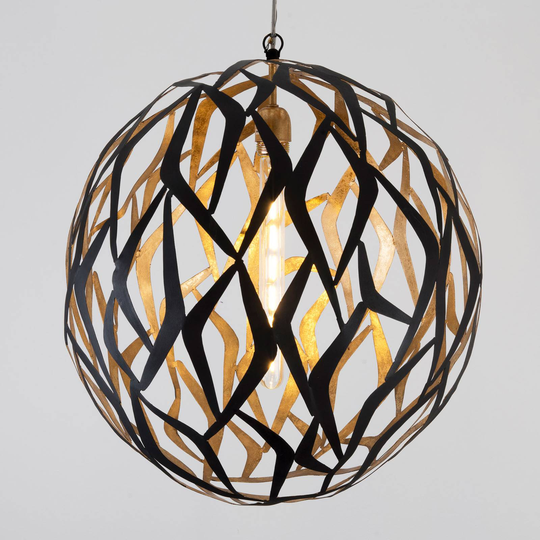 Pendellampa Aeromodello, svart-brun, guld