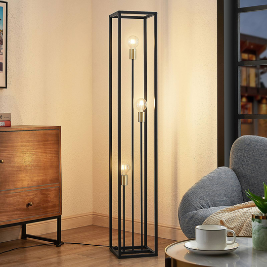 Lindby Tiliane burgolvlampa, svart, 3 lampor