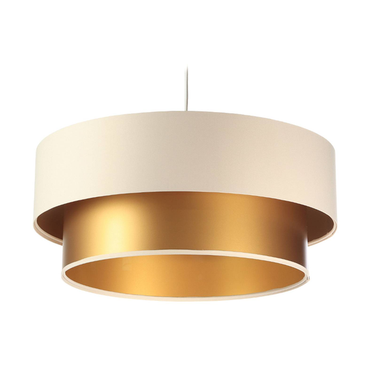 Hänglampa Dorina, creme/guld Ø 40 cm