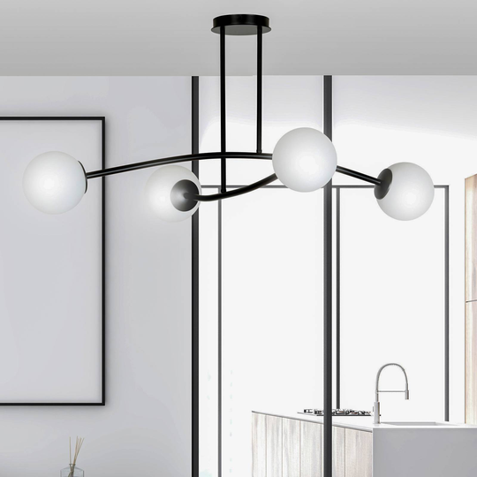 Taklampa Major, svart, 4 lampor