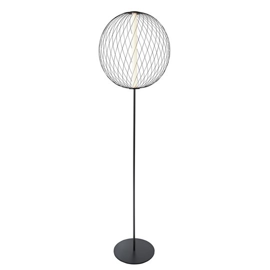 LED-golvlampa Atomic, skärm variabel
