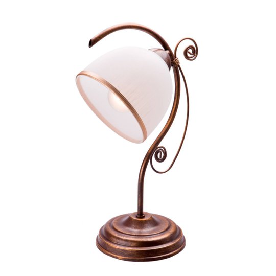 Bordslampa Roma i vitt och brunt