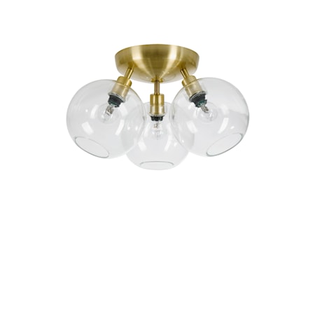 Gloria Plafond Mässing/klar Glas 33 cm