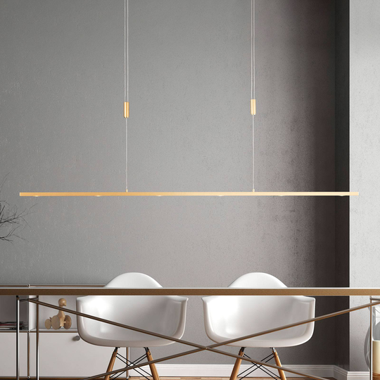 Lucande LED-pendellampa Tolu, mässing, 139 cm