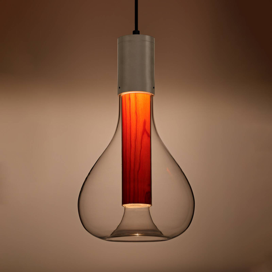 LZF Eris LED-pendellampa aluminium/körsbär
