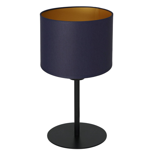 Bordslampa Soho, cylindrisk höjd 34 cm blå/guld