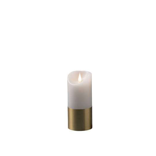 Vaxljus m mässingsfolie 17,5cm (Vit)