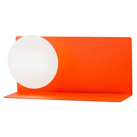LED-vägglampa Clark med kulglasskärm, röd