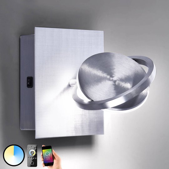 Vridbara LED-vägglampan Orbit med fjärrkontroll