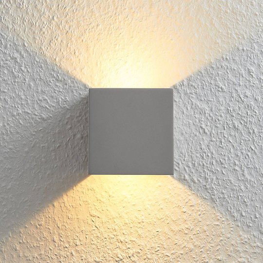 LED-vägglampa Cataleya betong Up&Down 11,5 x 11,5