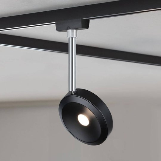 Paulmann URail LED-spotlight Discus svart, dimbar