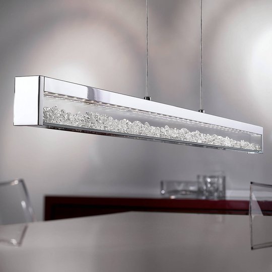 Taklampa Cardito av Asfour-kristall med LED 100 cm