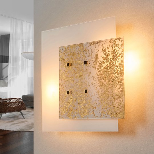Vägglampa Royal, bladguldsförgylld
