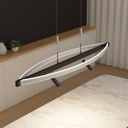 Lucande Matwei LED-hänglampa, oval, nickel