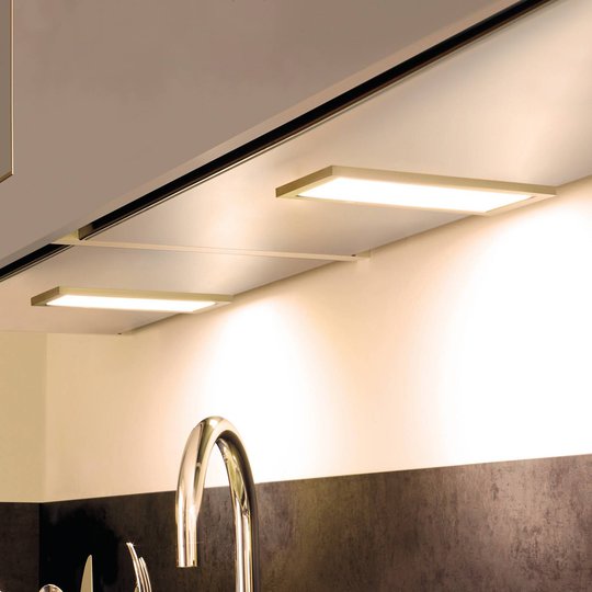 LED-bänklampa Sky 2-set 3 000 K stål