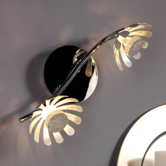 LED-vägglampa Bloom 2 lampor silver