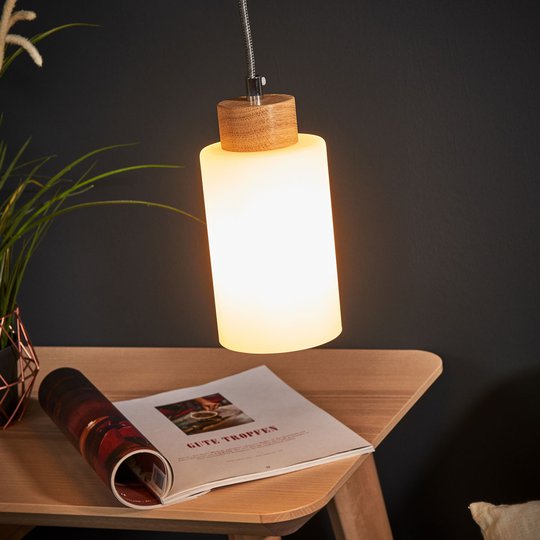 Hänglampa Bosco ek oljad, 1 lampa