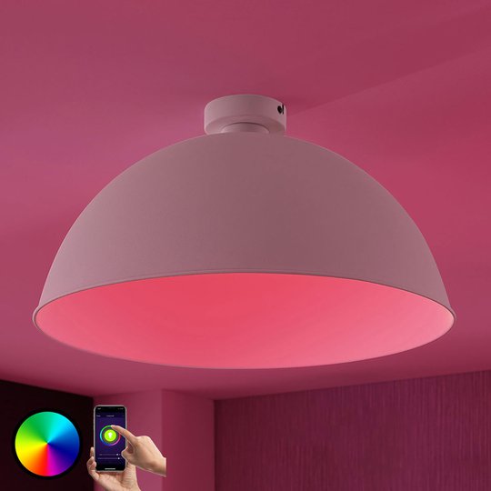 Lindby Smart LED-taklampa Bowl 51 cm vit