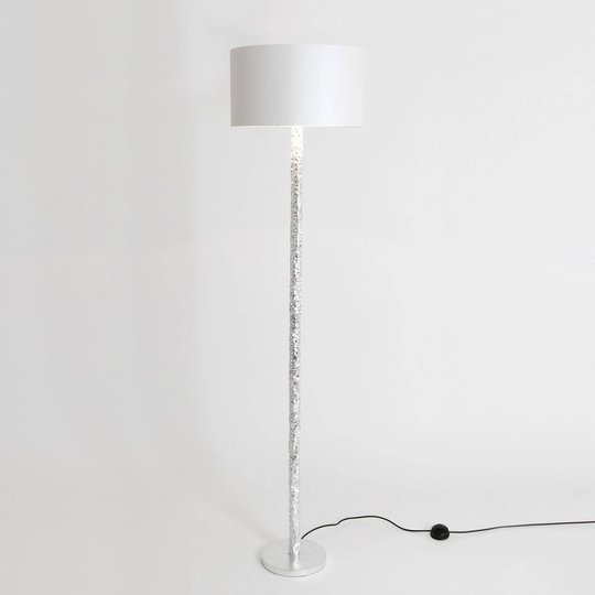 Golvlampa Cancelliere Rotonda siden vit/silver