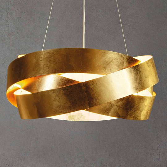 LED-hänglampa Pura med bladguld 60 cm