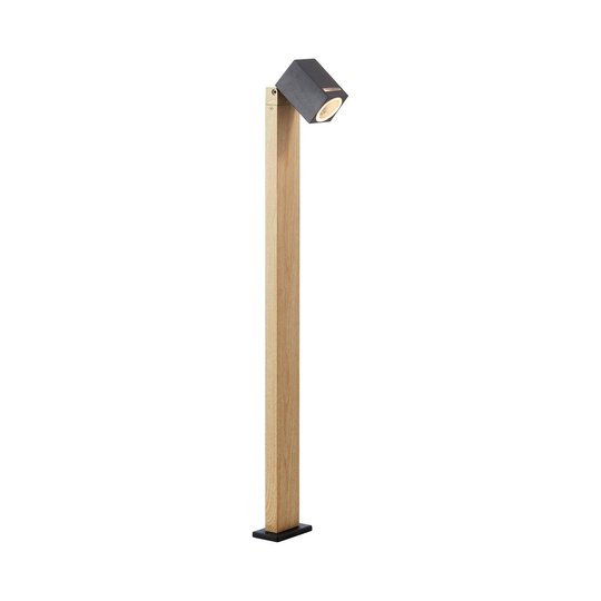 Gånglampa Galeni, träoptik, skärm vridbar
