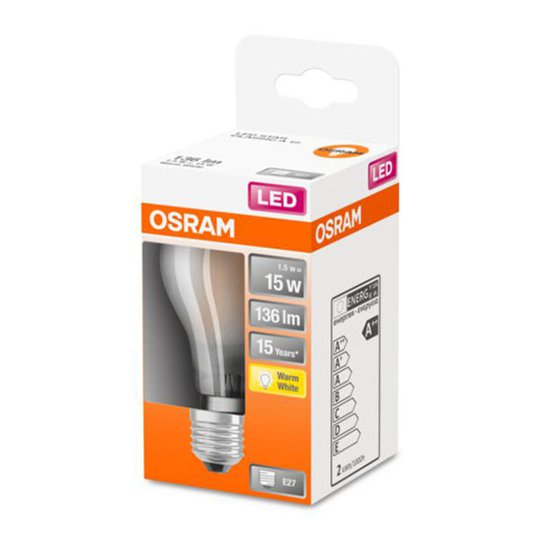 OSRAM Classic A LED-lampa E27 1,5 W 2 700 K matt