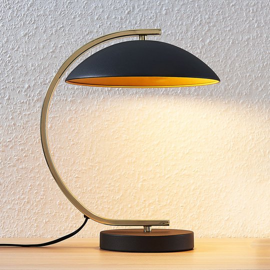 Metallbordslampa Adriana,svart/guld