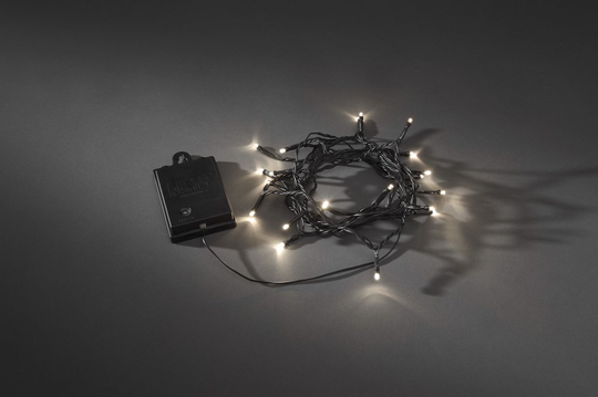 Ljusslinga 20 LED timer/batteri (Svart)
